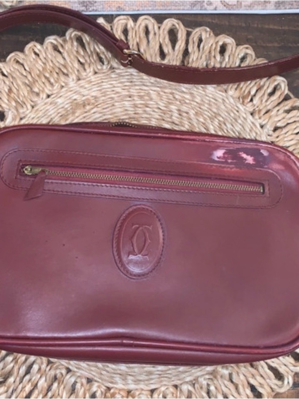 Cartier Burgundy Crossbody Purse